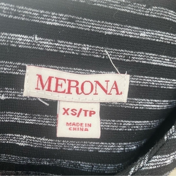 Merona 3/4 length sleeve black and gray striped fit and flare dress Size XS - Picture 7 of 7
